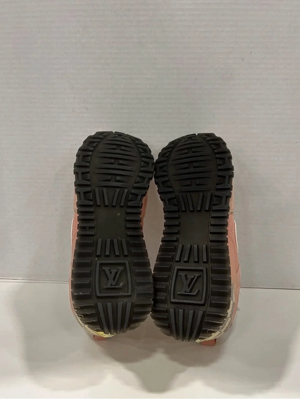 Louis Vuitton Pink and Cream LV Logo Checker Runner - Women